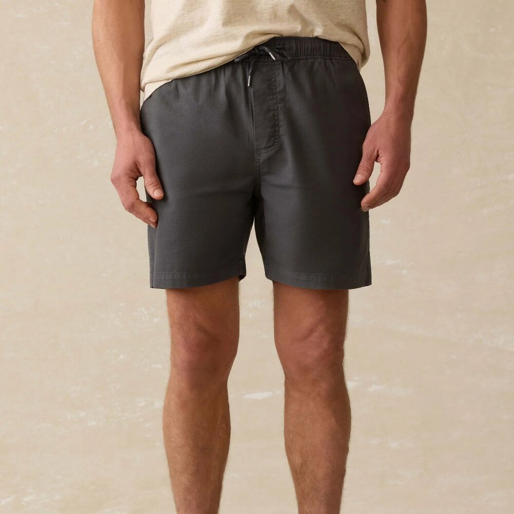 NEW Faherty Men's Essential Drawstring Shorts Graphite Tide XL Organic Cotton